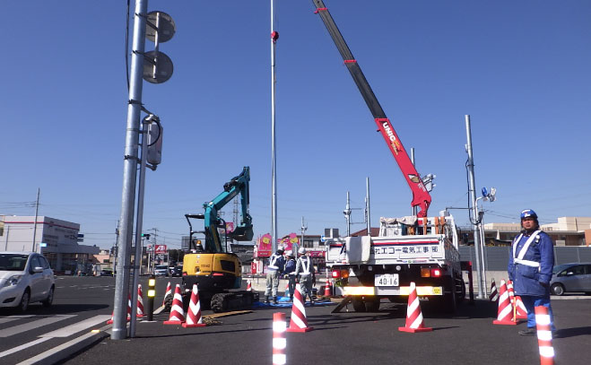 道路照明灯工事